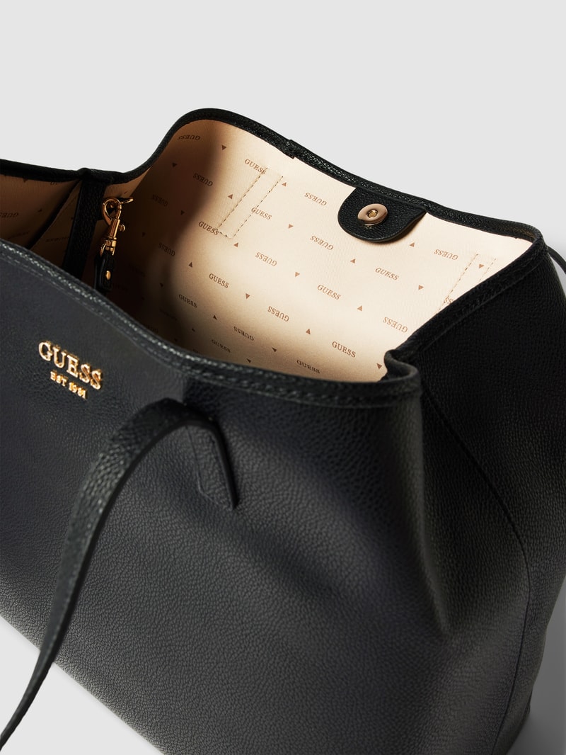 Shopper mit Label-Details Modell 'VIKKY' in schwarz