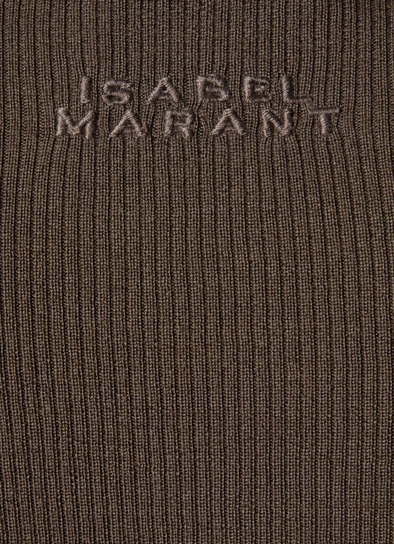 Cardigan Isabel Marant Elvira din lână merinos cu nervuri și guler