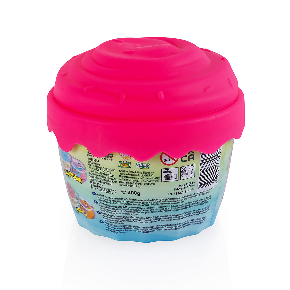SLIMY® Super Fluffy 300g Spielmasse im Cup Cake-Becher - der flaumigste Original Slimy Slime, lustig duftende Schleim Knete für Kinder