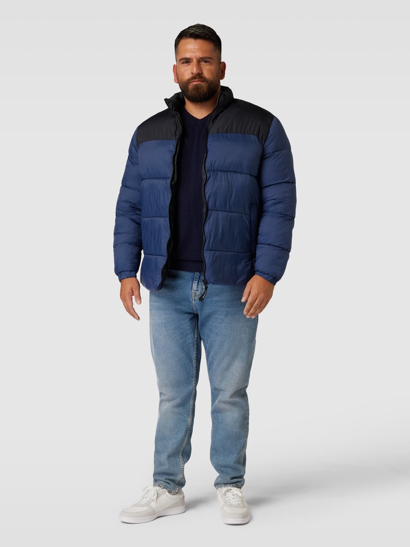 PLUS SIZE Steppjacke im Two-Tone-Design Modell 'TOBY' in dunkelblau