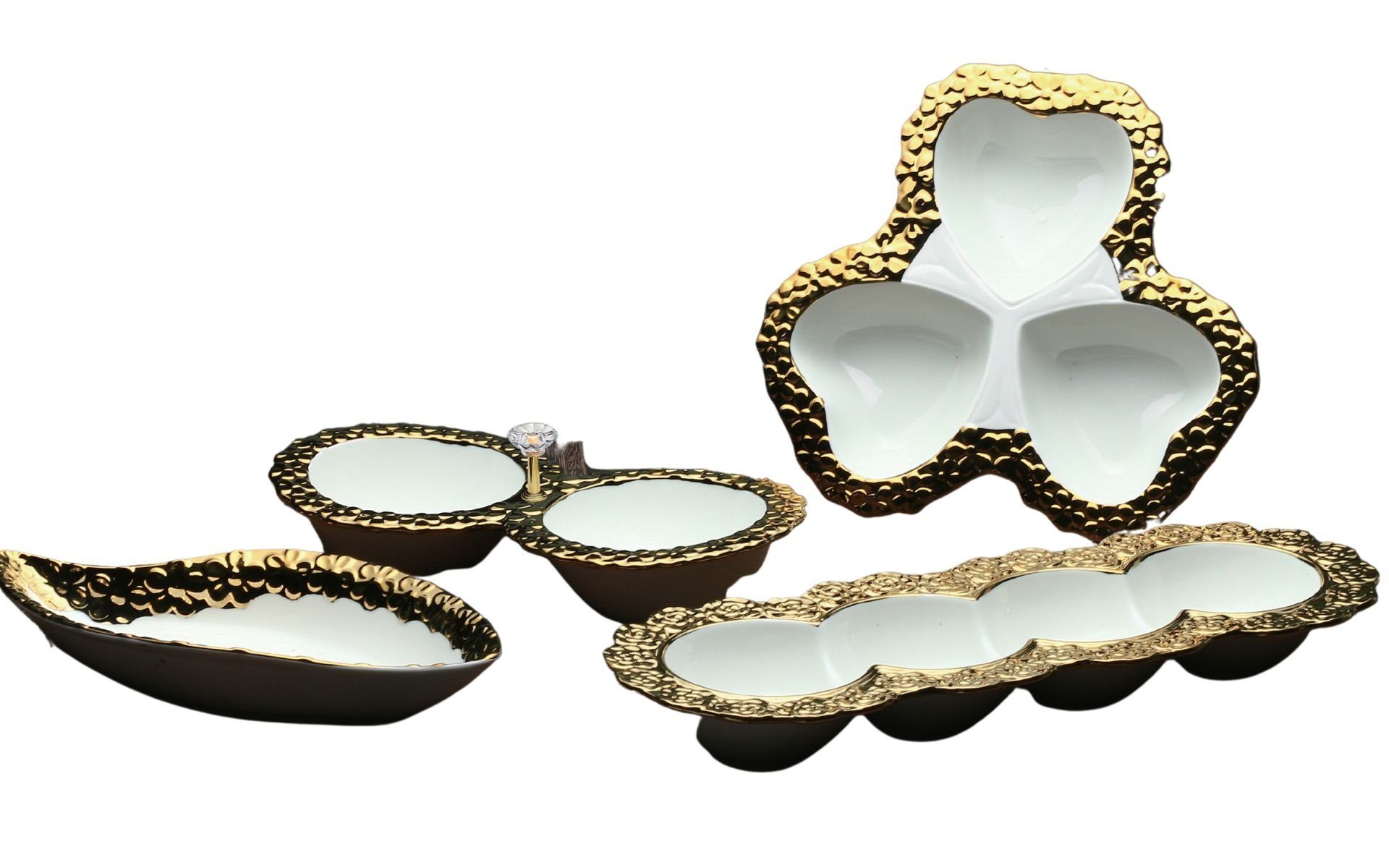 ZELLERFELD Frühstücks-Set 4-Teilig Frühstücksset Snackset Cerez Seti Servierschalen Porzellan (4-tlg)