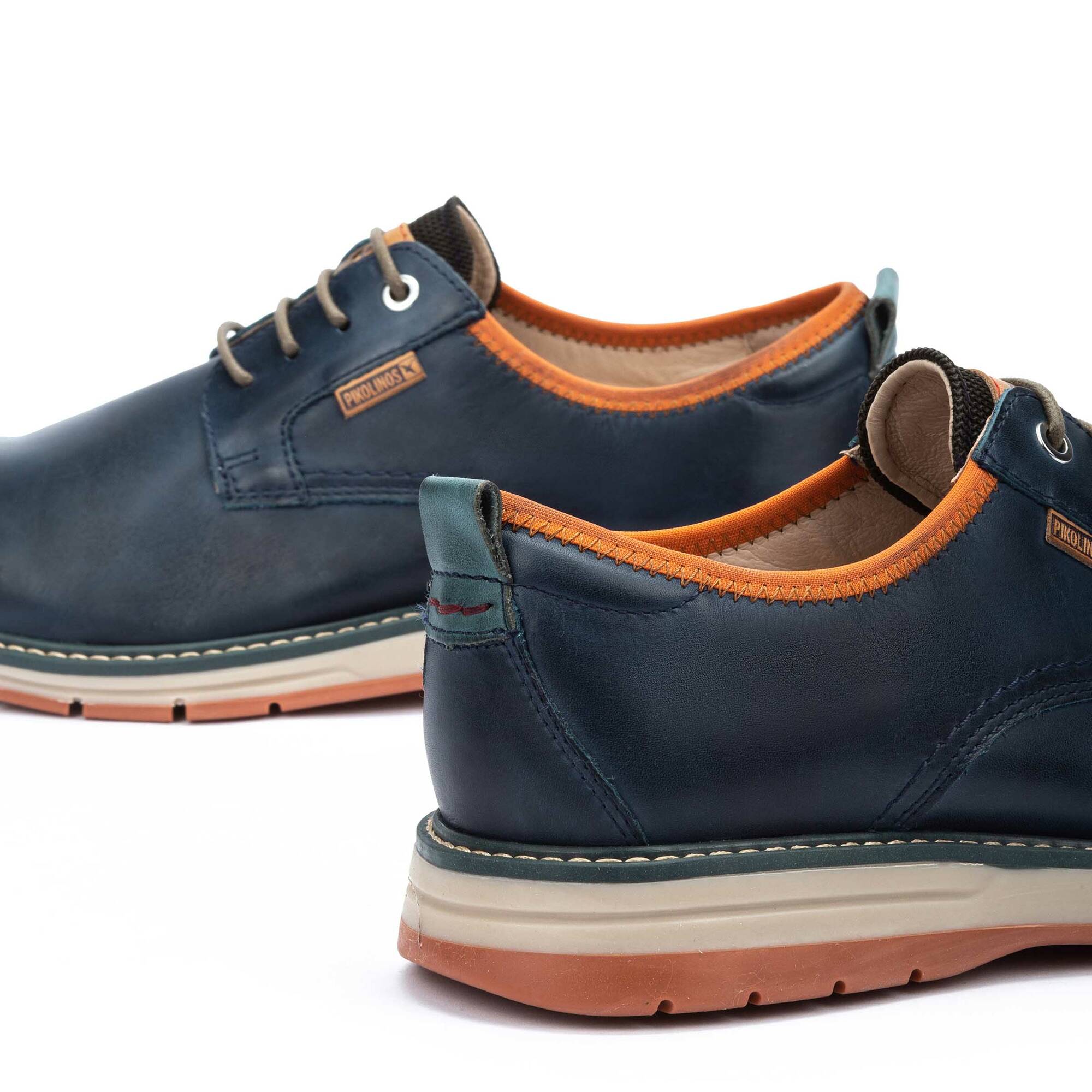 Męskie buty Bluchers z podeszwą sportową - NIEBIESKIE