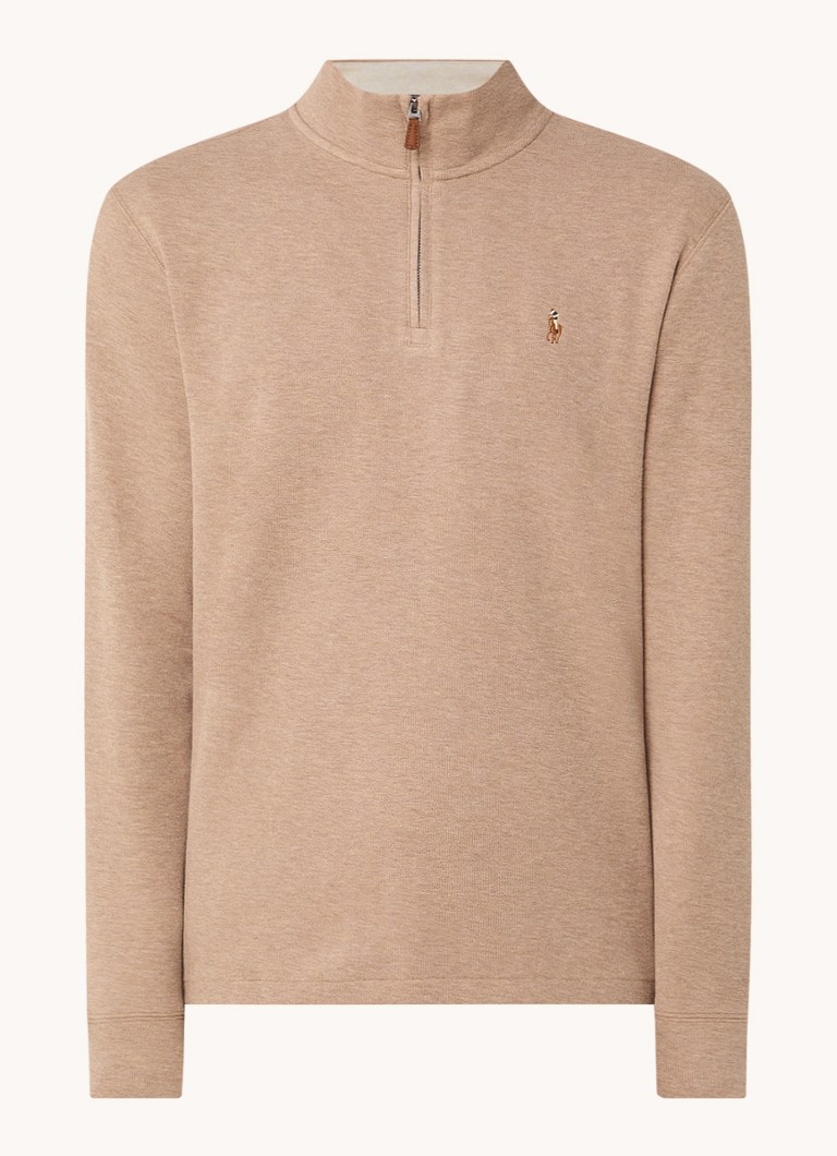 Ralph Lauren Fine-knit pullover with half zip and logo embroidery