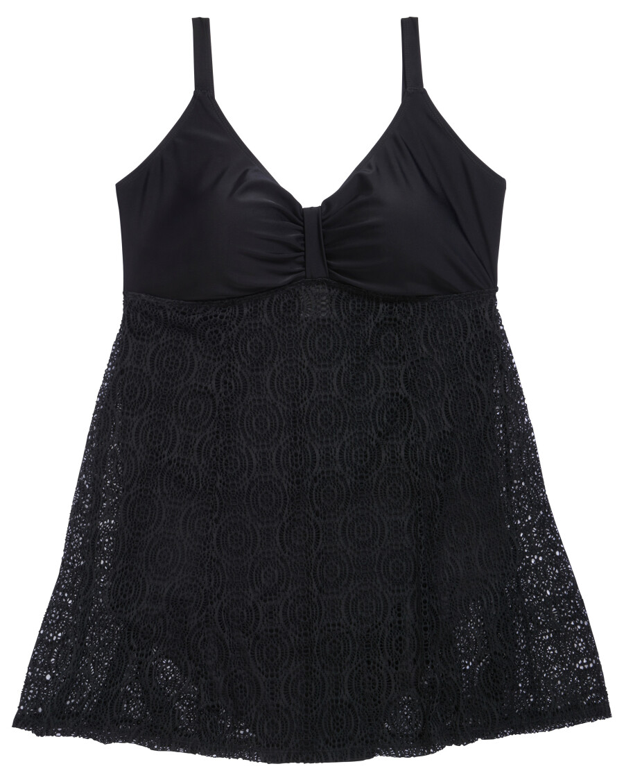 Badekleid mit Spitzenstoff