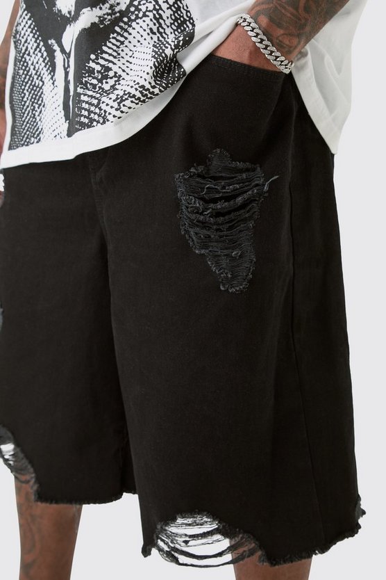 Plus zerrissene Twill Jogginghose
