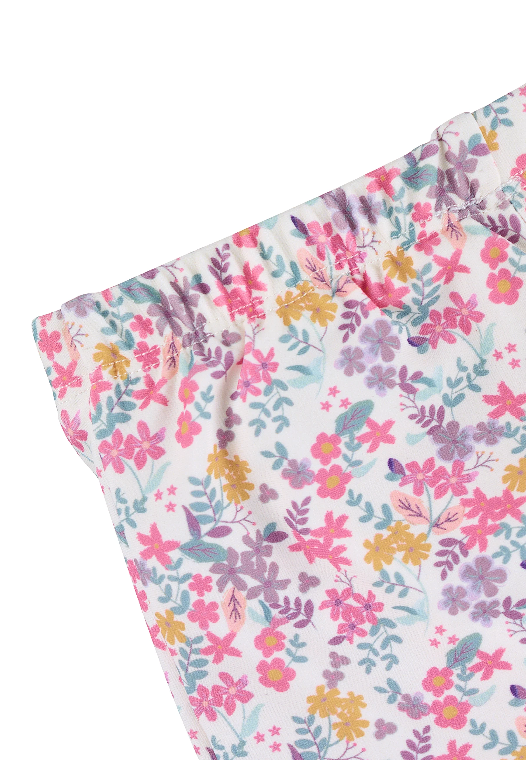 Leggings bedruckt mit Blumen in ecru