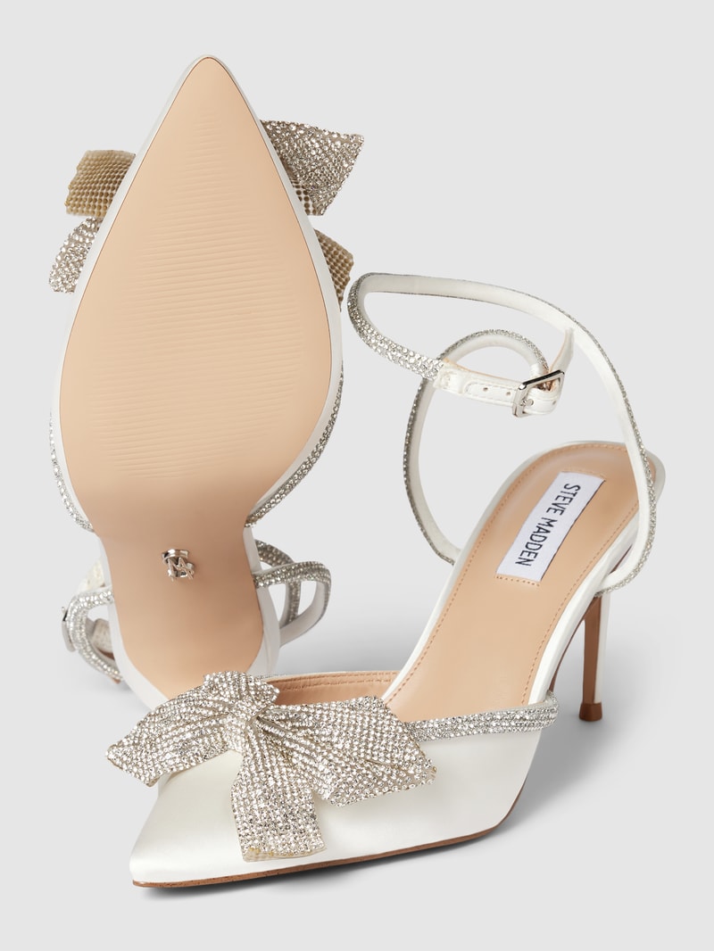 Pumps mit Ziersteinbesatz Modell 'LUMINOSO' in offwhite