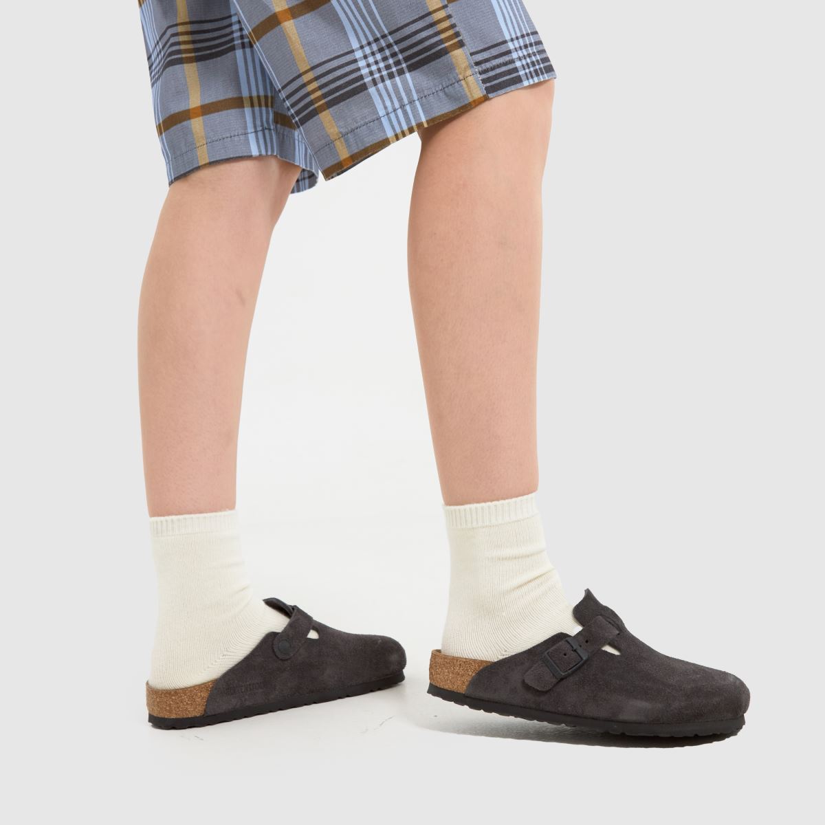 BIRKENSTOCK Boston klumpa szandál szürke színben