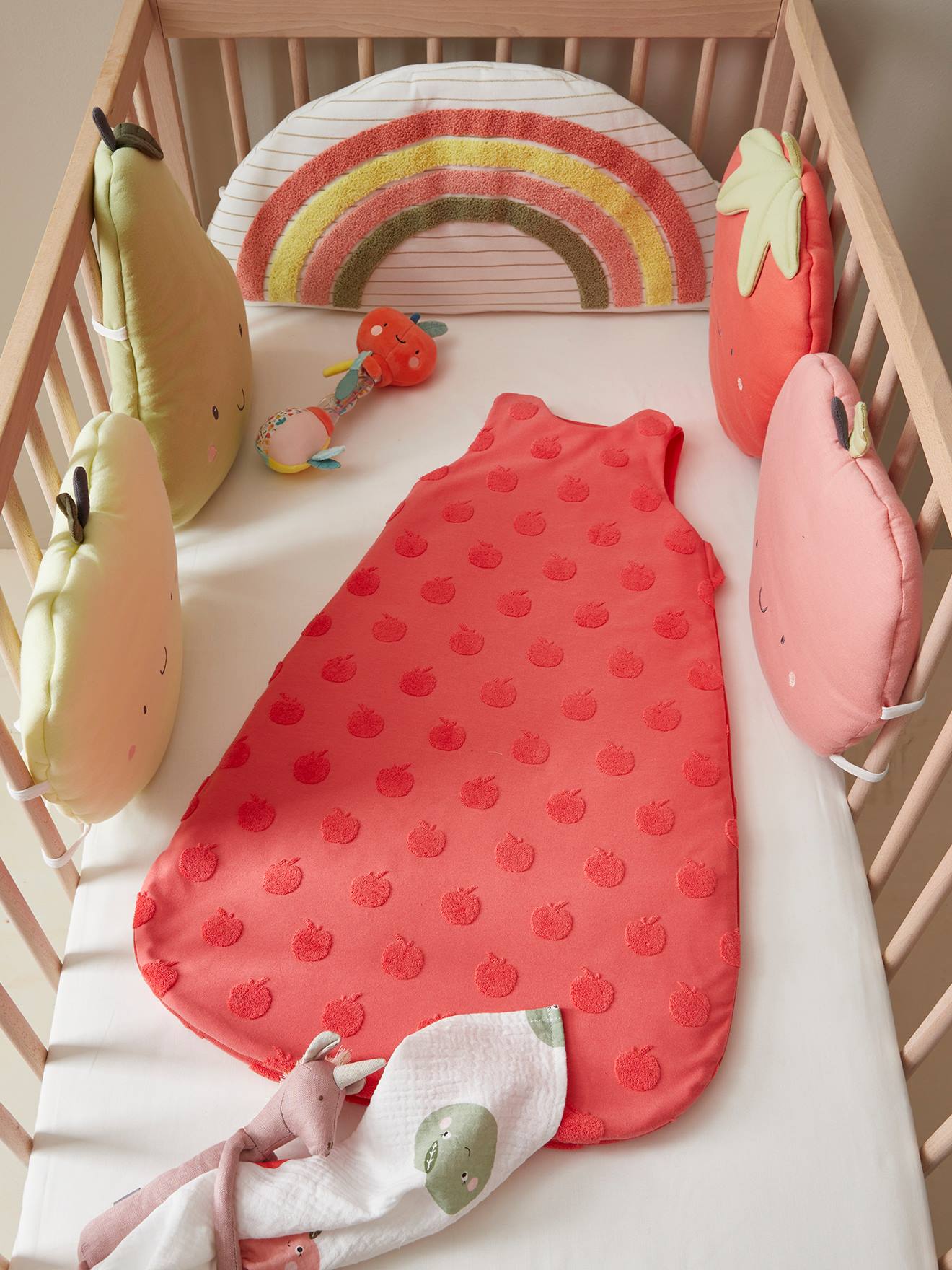 Vertbaudet Baby Sommerschlafsack aus Frottee Oeko-Tex - erdbeere