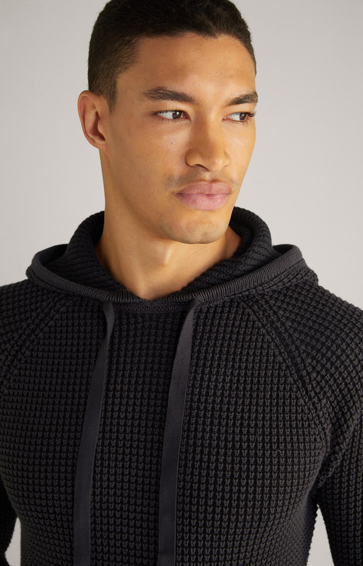 Strick-Hoodie Hoodor in Schwarz