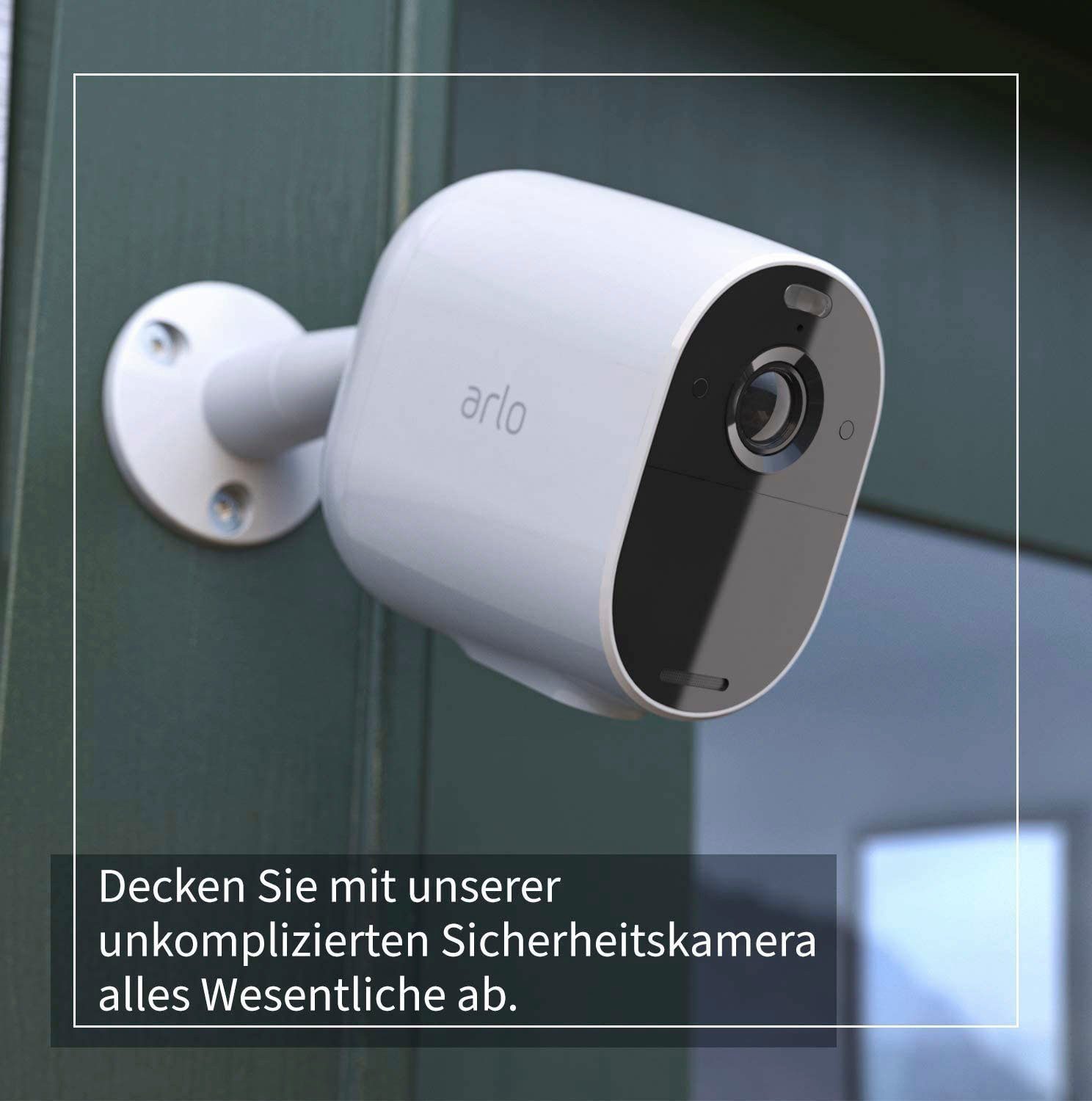 ARLO Arlo Essential Spotlight-Kamera-Set Überwachungskamera (Außenbereich, Innenbereich, Set, 4 x Arlo Essential Spotlight-Kamera, Reichweite bis 91,4 m)