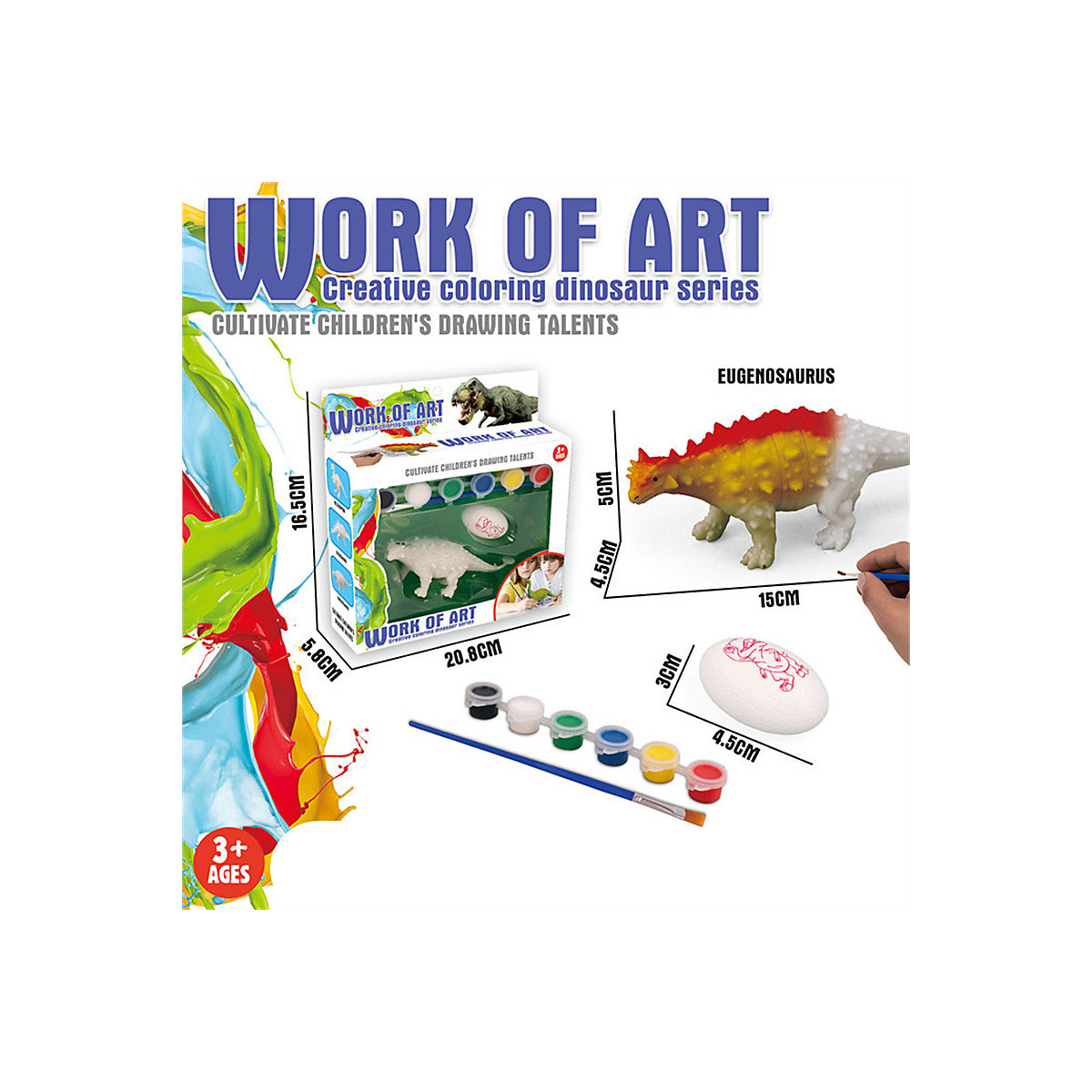Kinder Aquarell Färbung Doodle Spielzeug Dinosaurier-Aquarell-Färbung für DIY-Kinderspielzeug