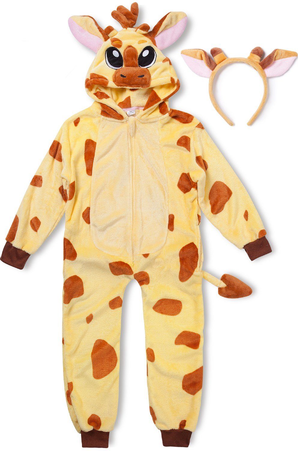 Corimori Jumpsuit Onesie Giraffe, kuscheliges Kostüm für Kinder (2-tlg) Karneval, Fasching, Jugendliche, Mädchen, Jungen, Tierkostüme