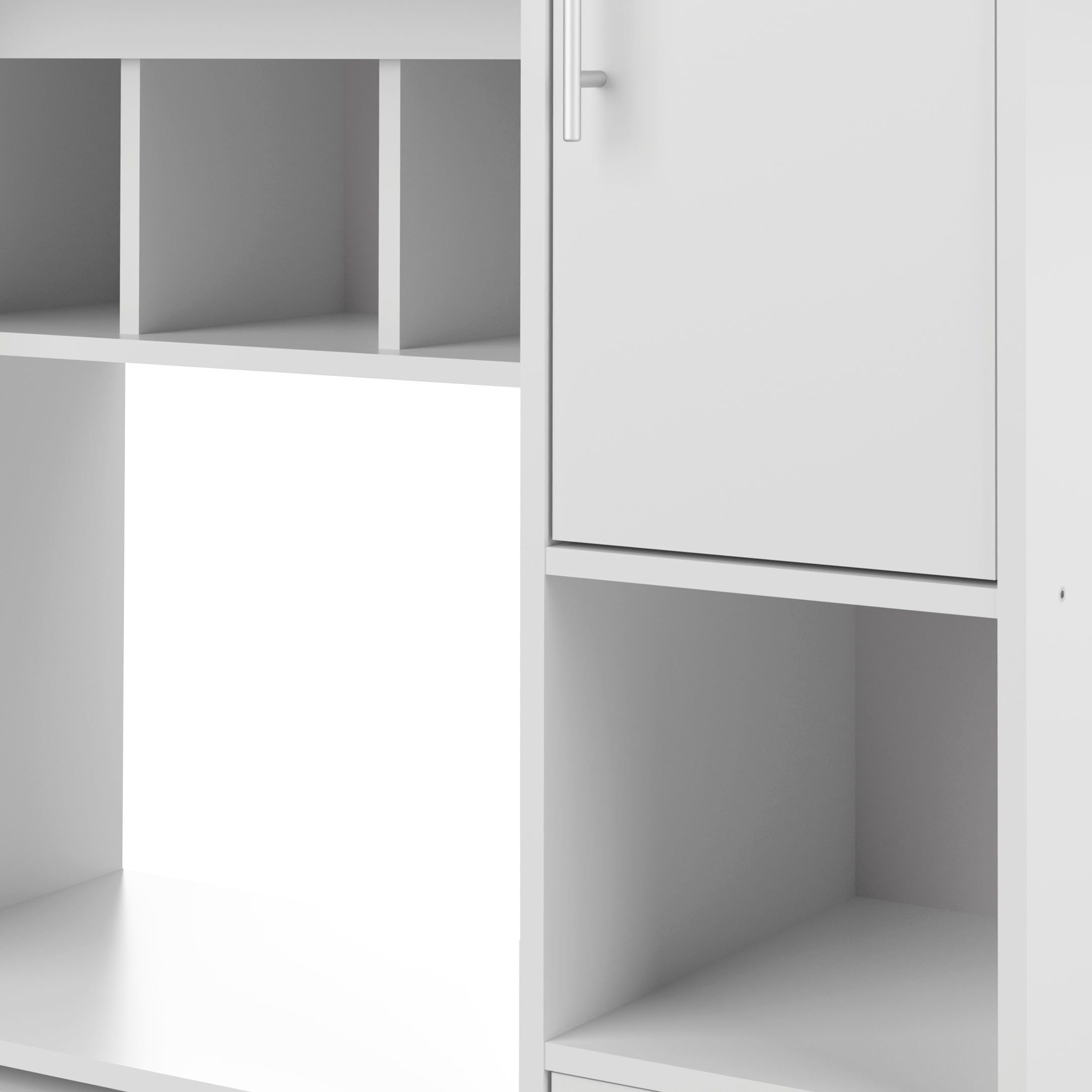 TemaHome Küchenbuffet Louise ausziehbarer Schrank, mit Fach für eine Mikrowelle, Höhe 180 cm