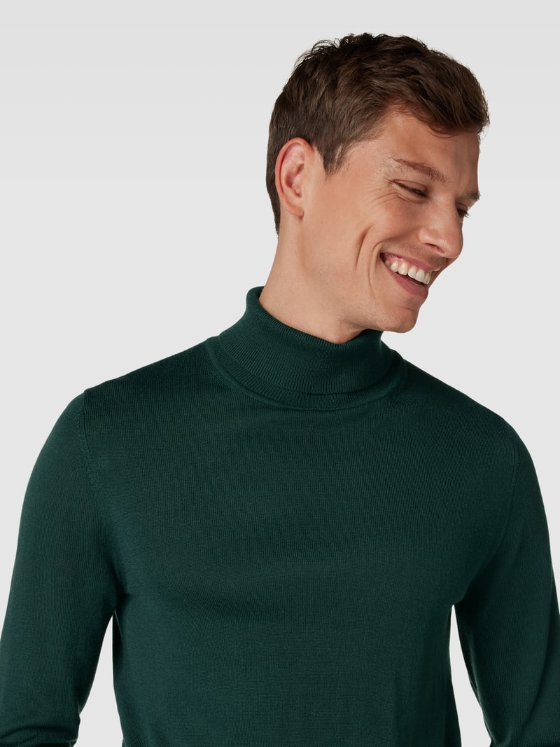 Pullover mit Stehkragen in bottle