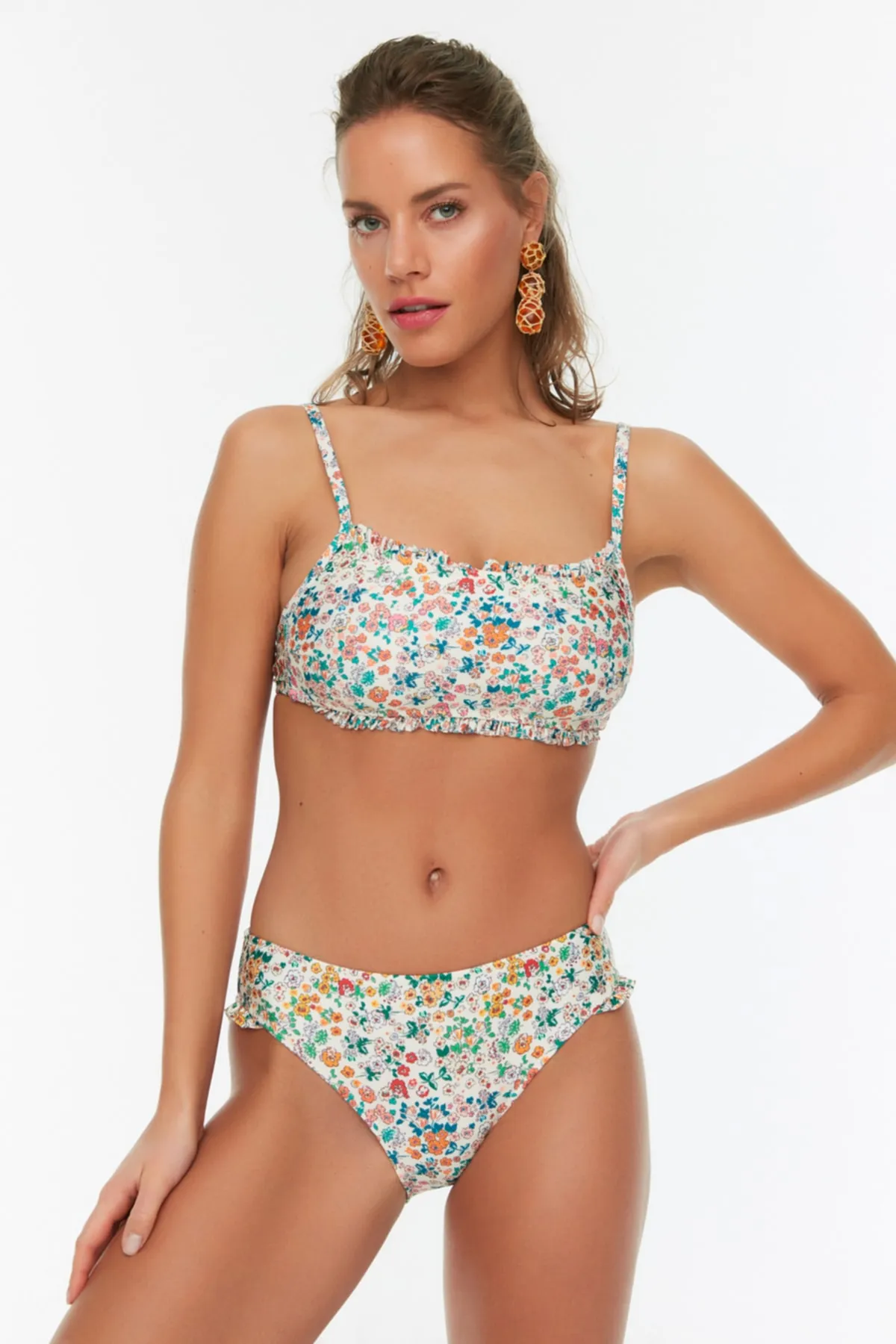 Trendyol Collection  Bikini-Set - Mehrfarbig - Geblümt