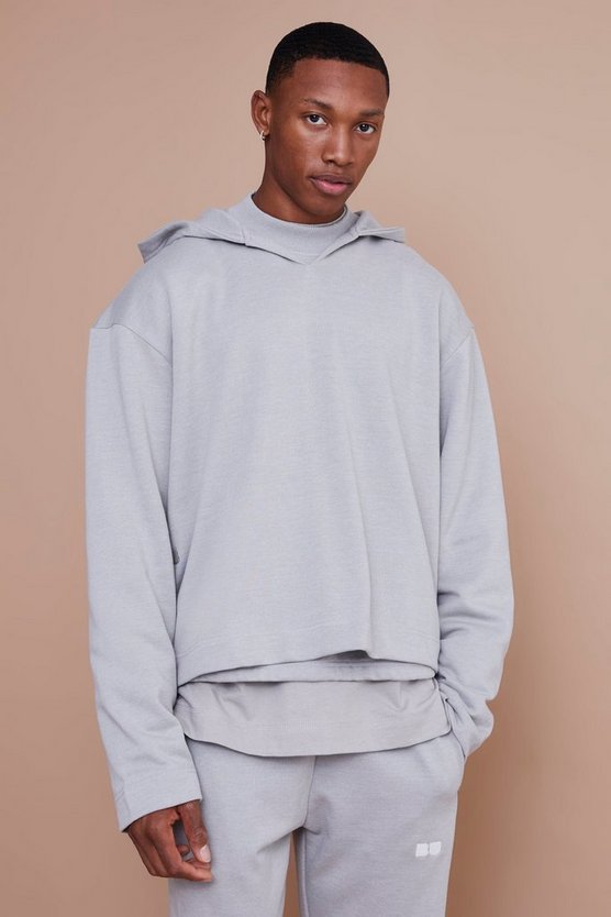 Kastiger Oversize Hoodie mit V-Ausschnitt