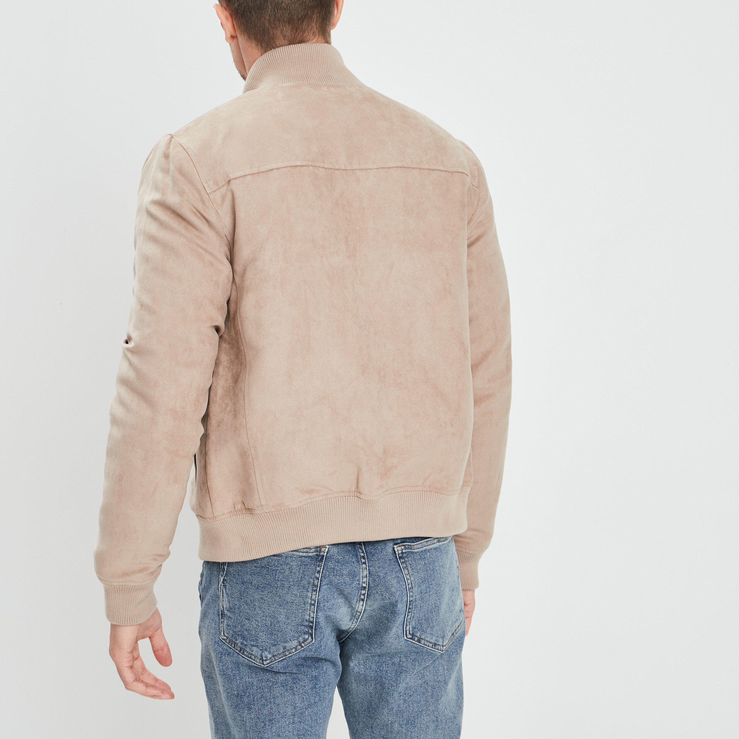 Veste bomber suédine taupe homme | La Halle