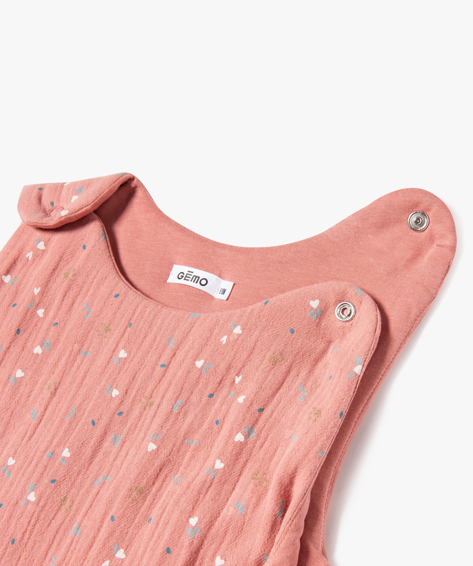 Gigoteuse en gaze de coton imprimée et rembourrée TOG 2 rose | GEMO