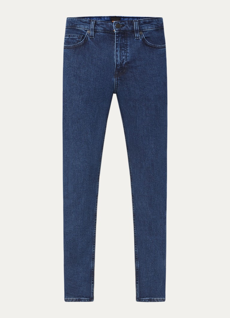 Jeansy Hugo Boss Delaware slim-fit, ciemne wyblaknięcie