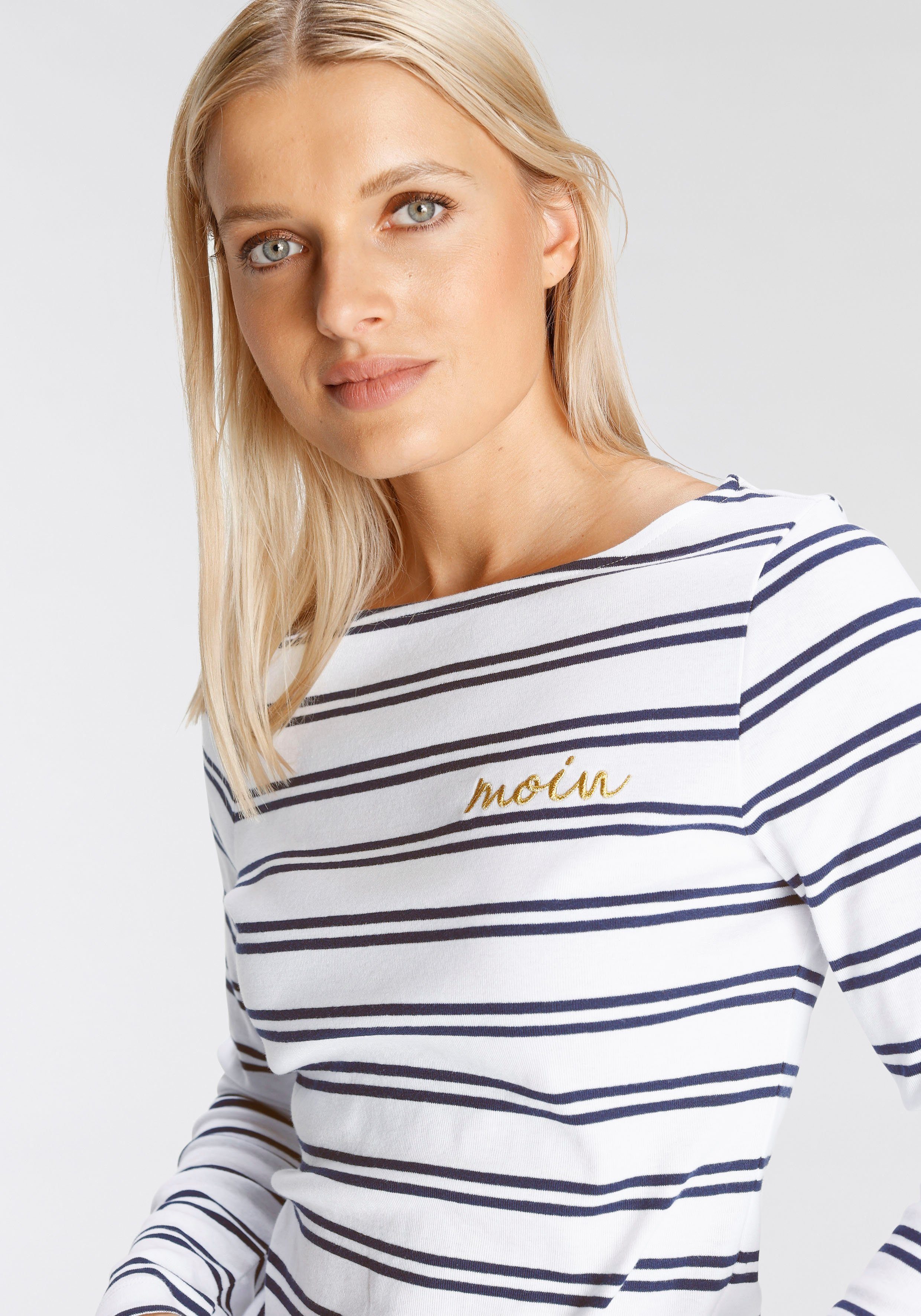 DELMAO Langarmshirt mit bestickten Grüßen - NEUE MARKE!