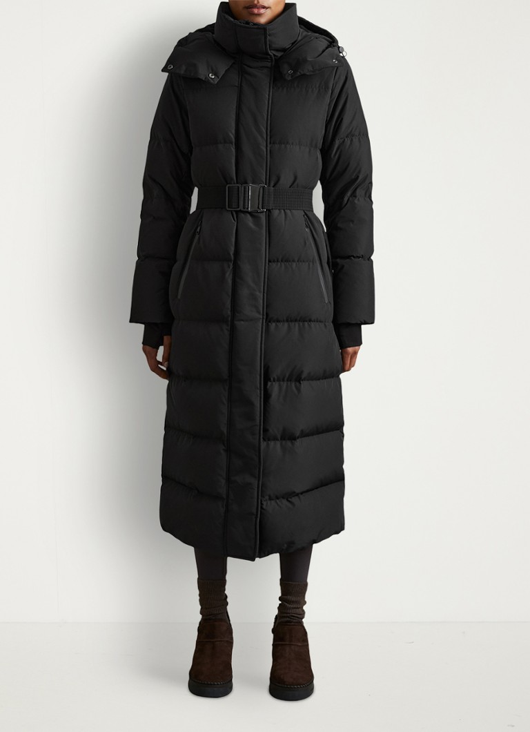 Reiss Dalby longline quilted jacket with belt