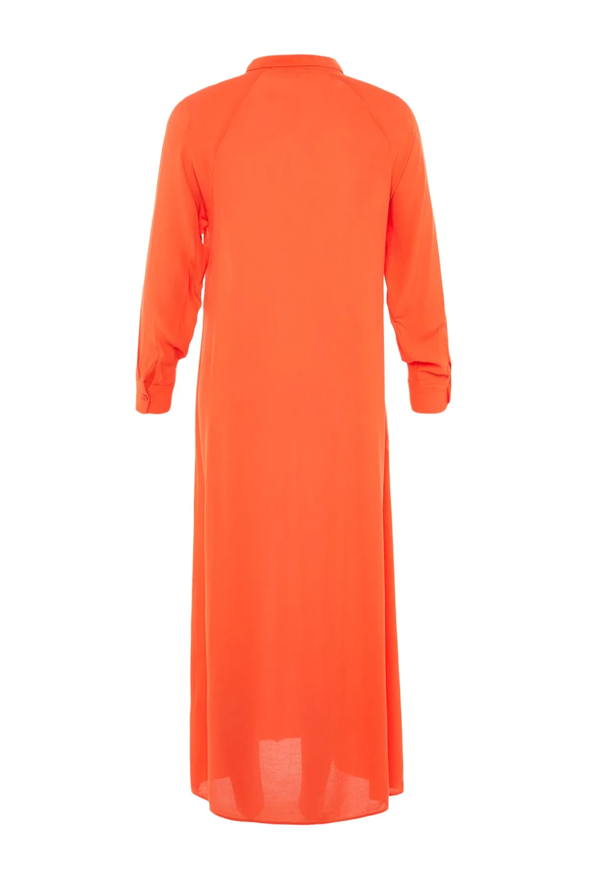 Trendyol Modest  Oranges Hemdblusenkleid aus 100 % Viskosegewebe TCTSS23EB00020