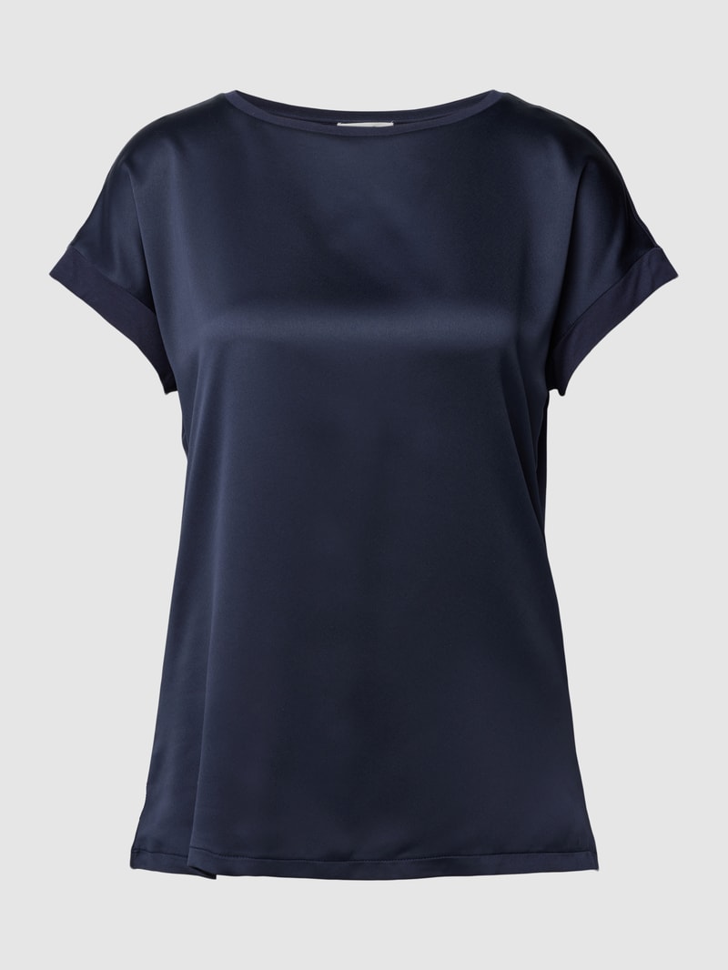 T-Shirt in Satin-Optik in dunkelblau