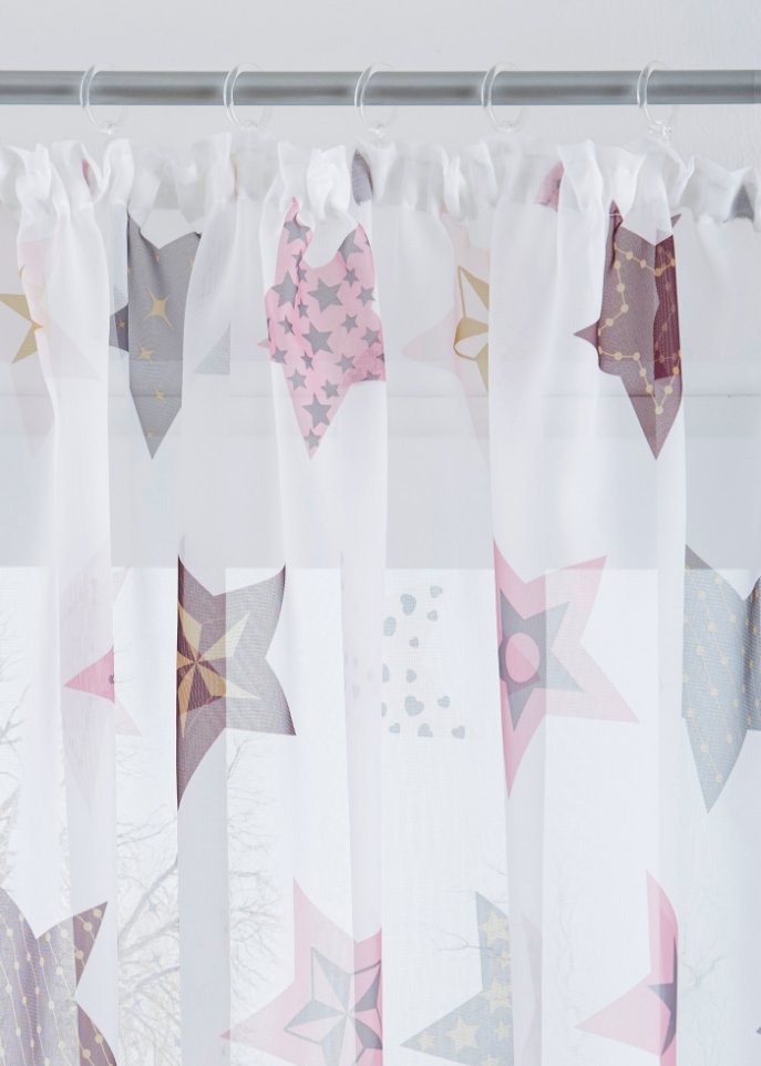Gardine mit Sterne Druck (1er Pack)