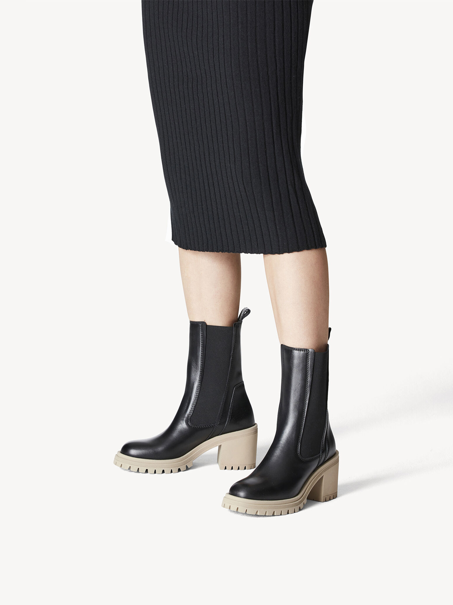 Bottine Chelsea en cuir - noir