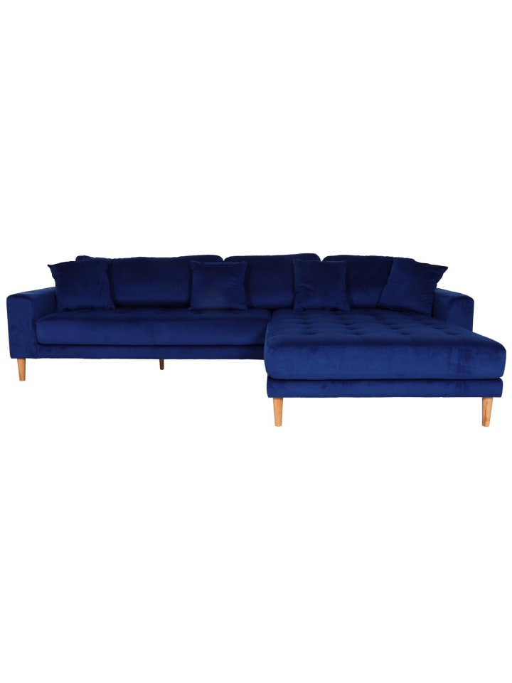 MCW Ecksofa 3-Sitzer J54, Samt blau günstig kaufen onesize