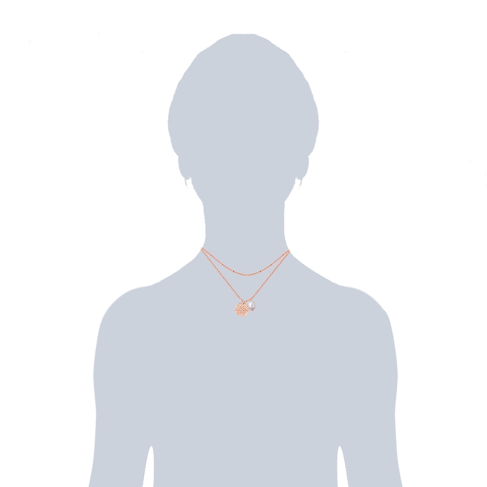 Valero Pearls Collier en acier inoxydé Acier inoxydable Perle de culture d'eau douce en Or rose collier