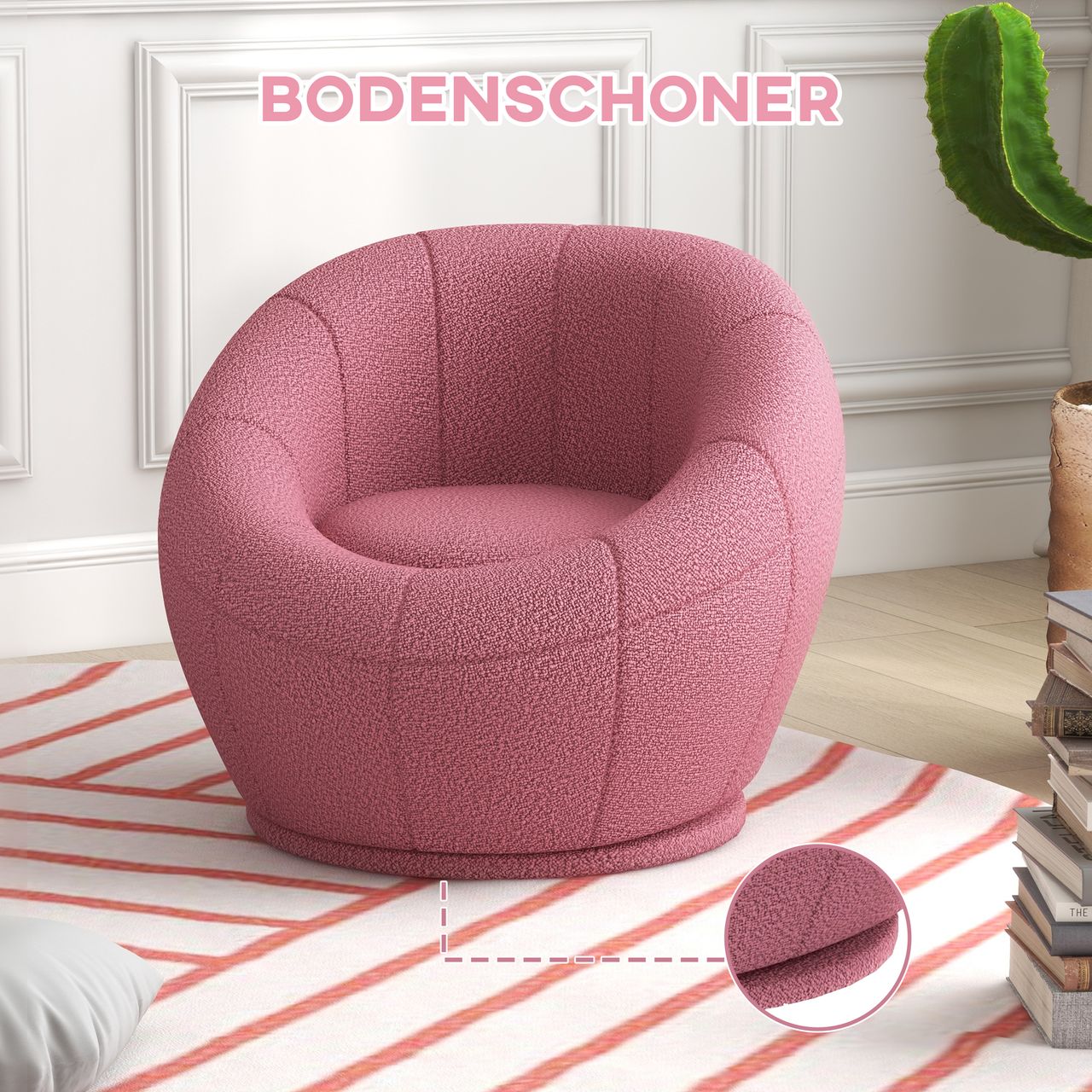 HOMCOM Loungesessel Einzelsessel Drehbarer Polstersessel bis 120 kg Belastbar