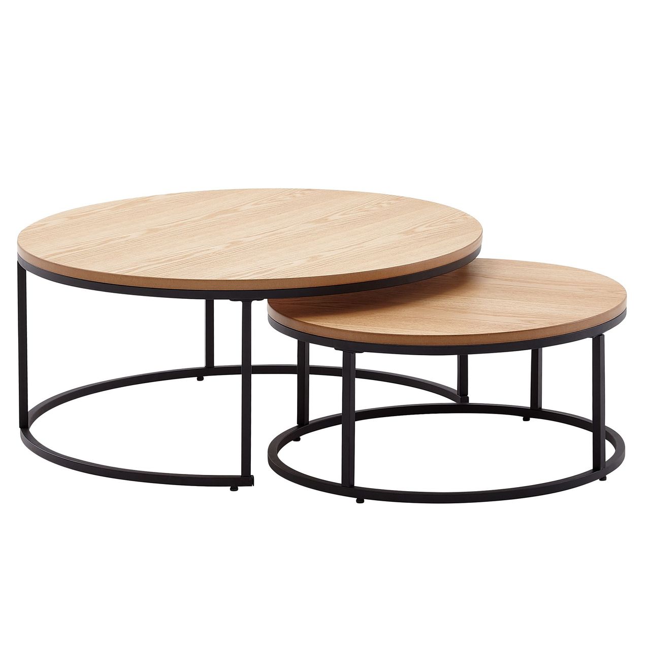 Wohnling Couchtisch 2er Set Holz / Metall