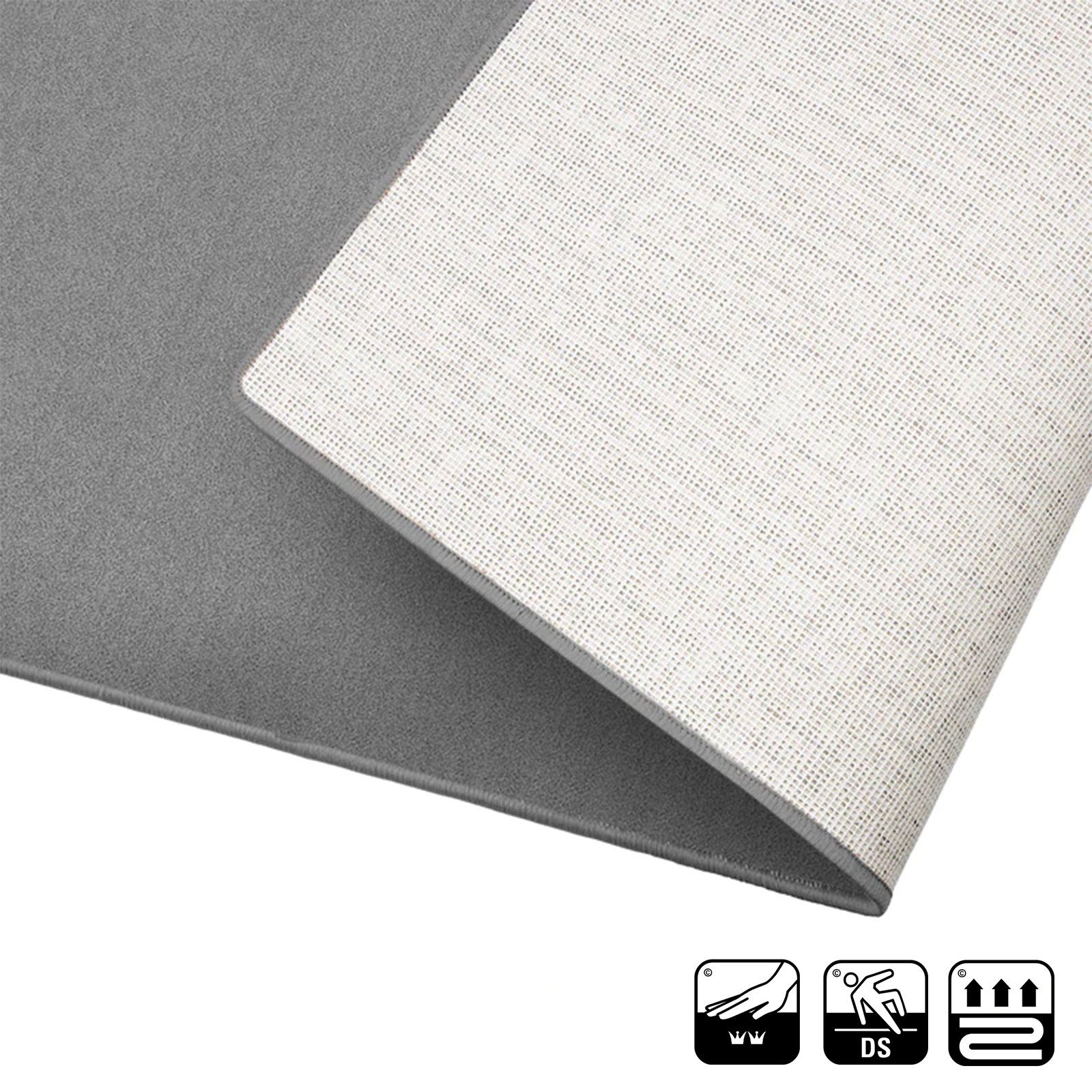 Hochflor-Bettumrandung Fallon, Bettvorleger, ideal im Schlafzimmer, verschiedene Farben Karat, Höhe 8.5 mm, (3-tlg), Velours