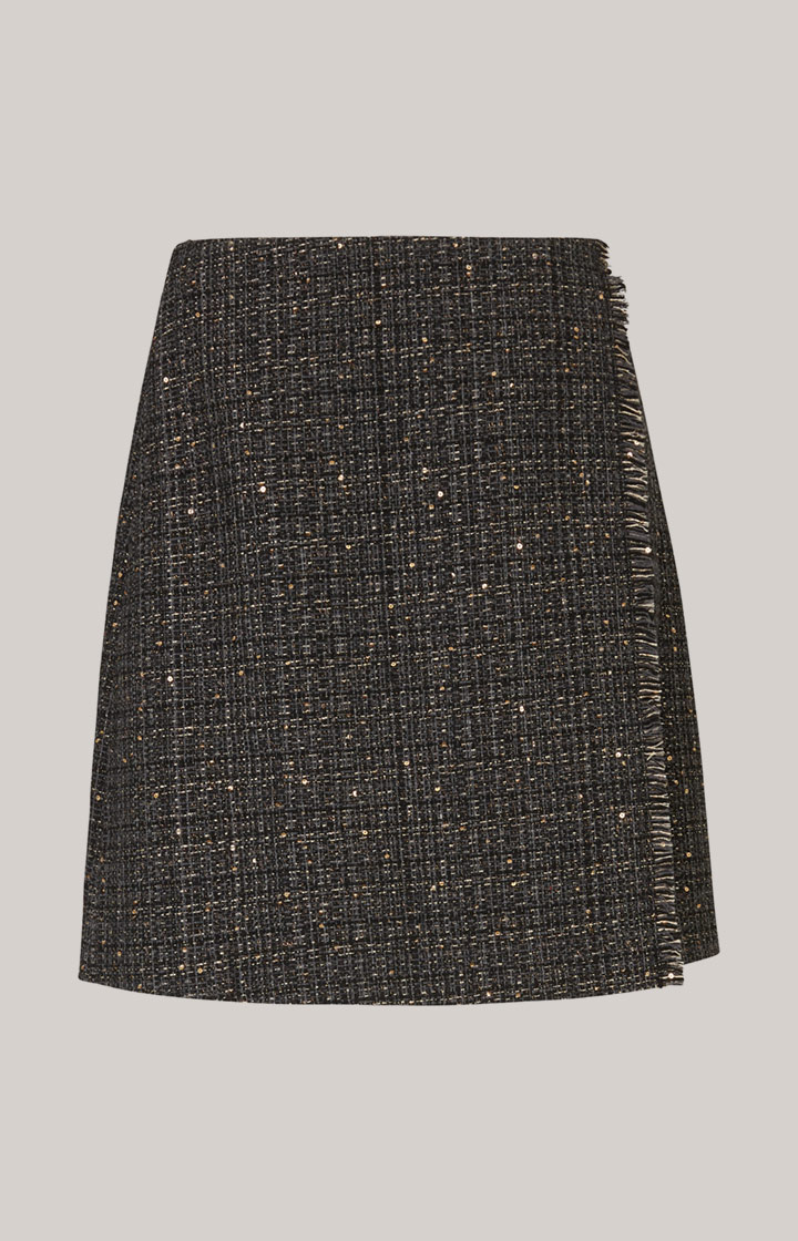 Tweed-Rock in Schwarz/Grau/Gold
