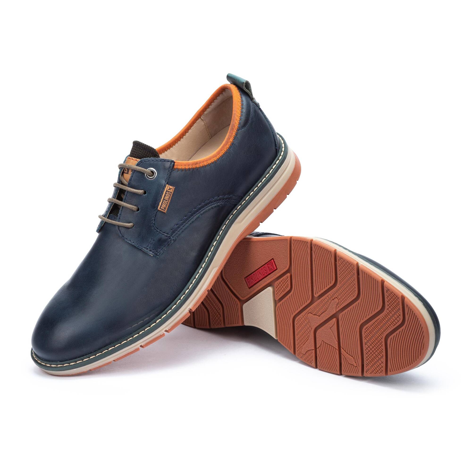 Męskie buty Bluchers z podeszwą sportową - NIEBIESKIE