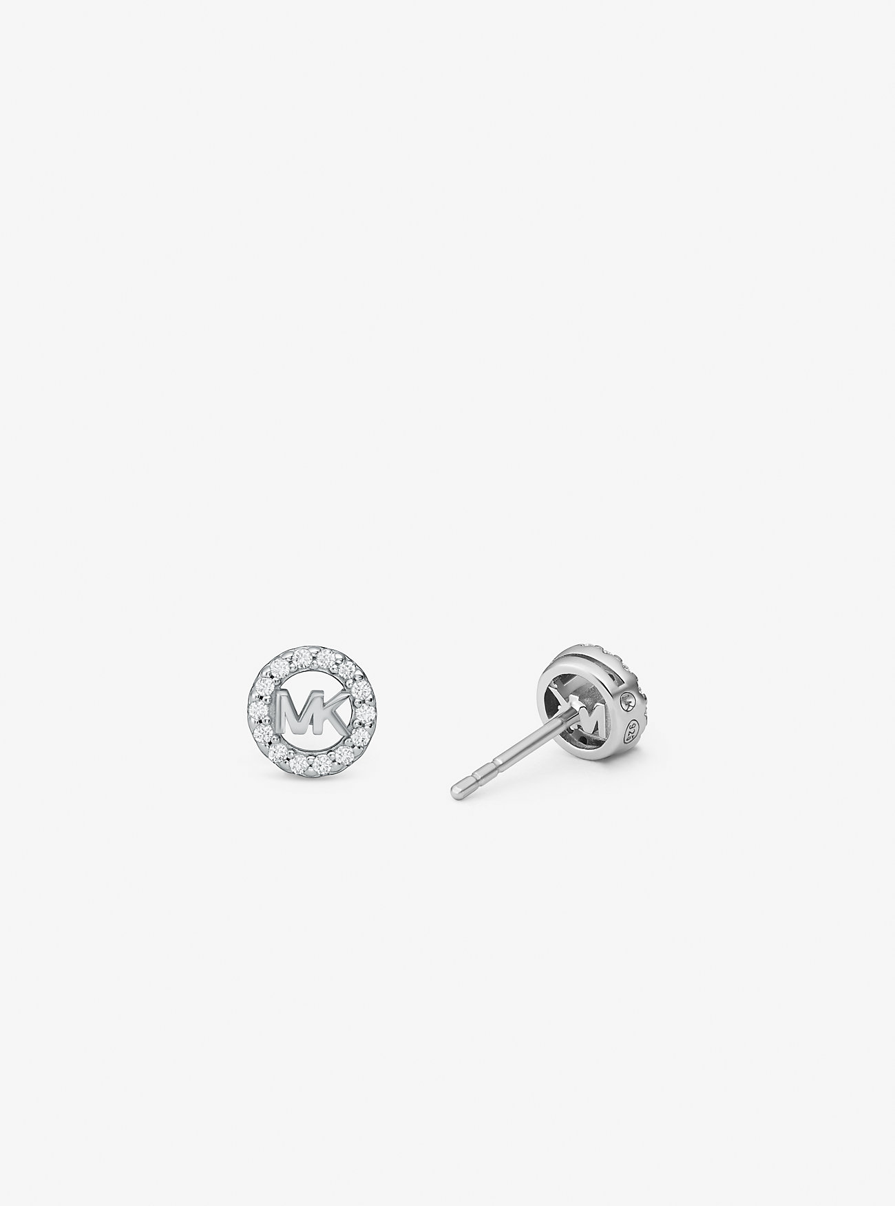 Orecchini a lobo Fulton con logo pavé placcati in metallo prezioso - ARGENTO