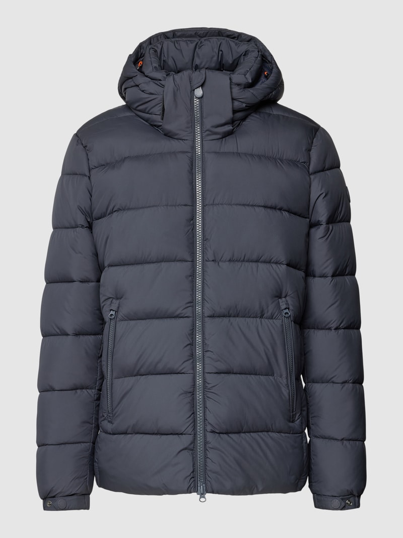 Steppjacke mit Label-Detail Modell 'BORIS' in anthrazit