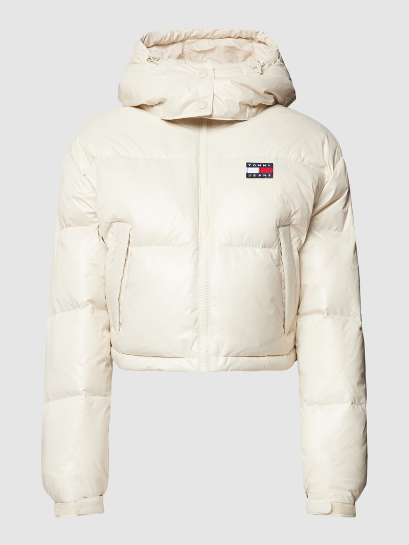 Cropped Daunenjacke mit Kapuze Modell 'ALASKA' in ecru