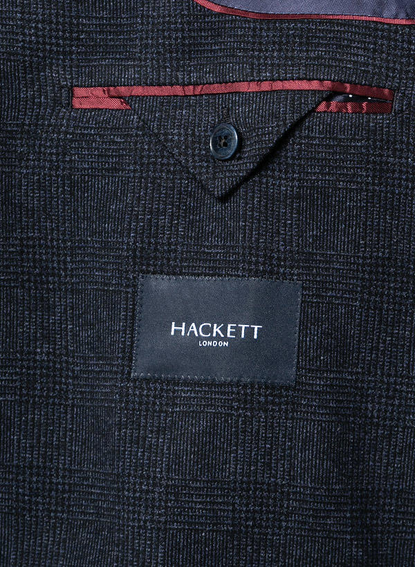 HACKETT, Sakko, Jersey halbgefüttert, blau kariert