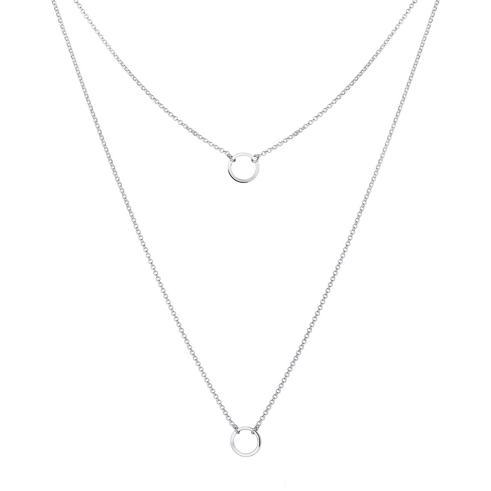 Elli Elli Collier Femme Layer Look Circles en Argent Sterling 925 collier