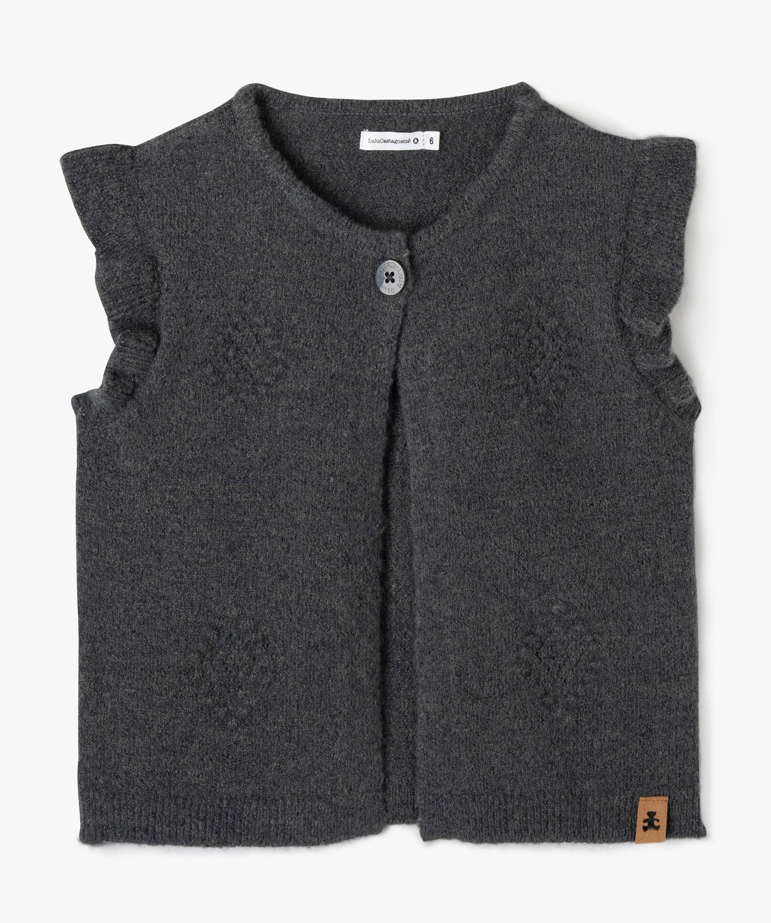 Gilet fille sans manches fermeture au col - LuluCastagnette gris fonce | GEMO