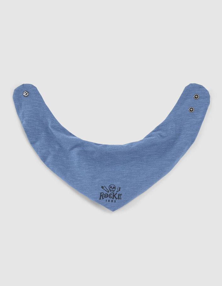 Bavoir bleu print rock coton bio bébé