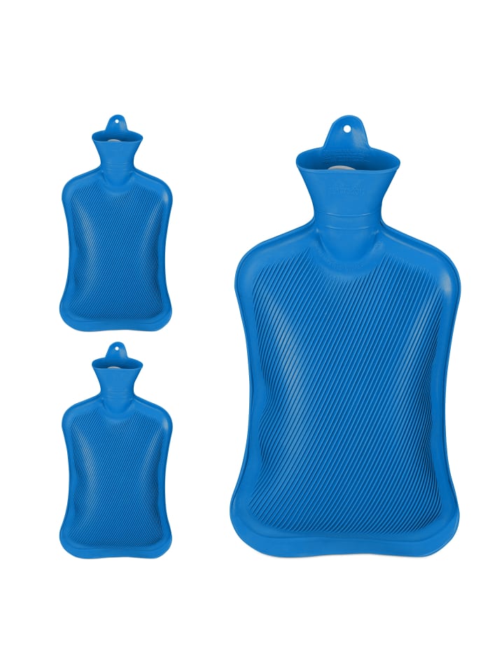 relaxdays 3x Wärmflasche in Blau günstig kaufen onesize