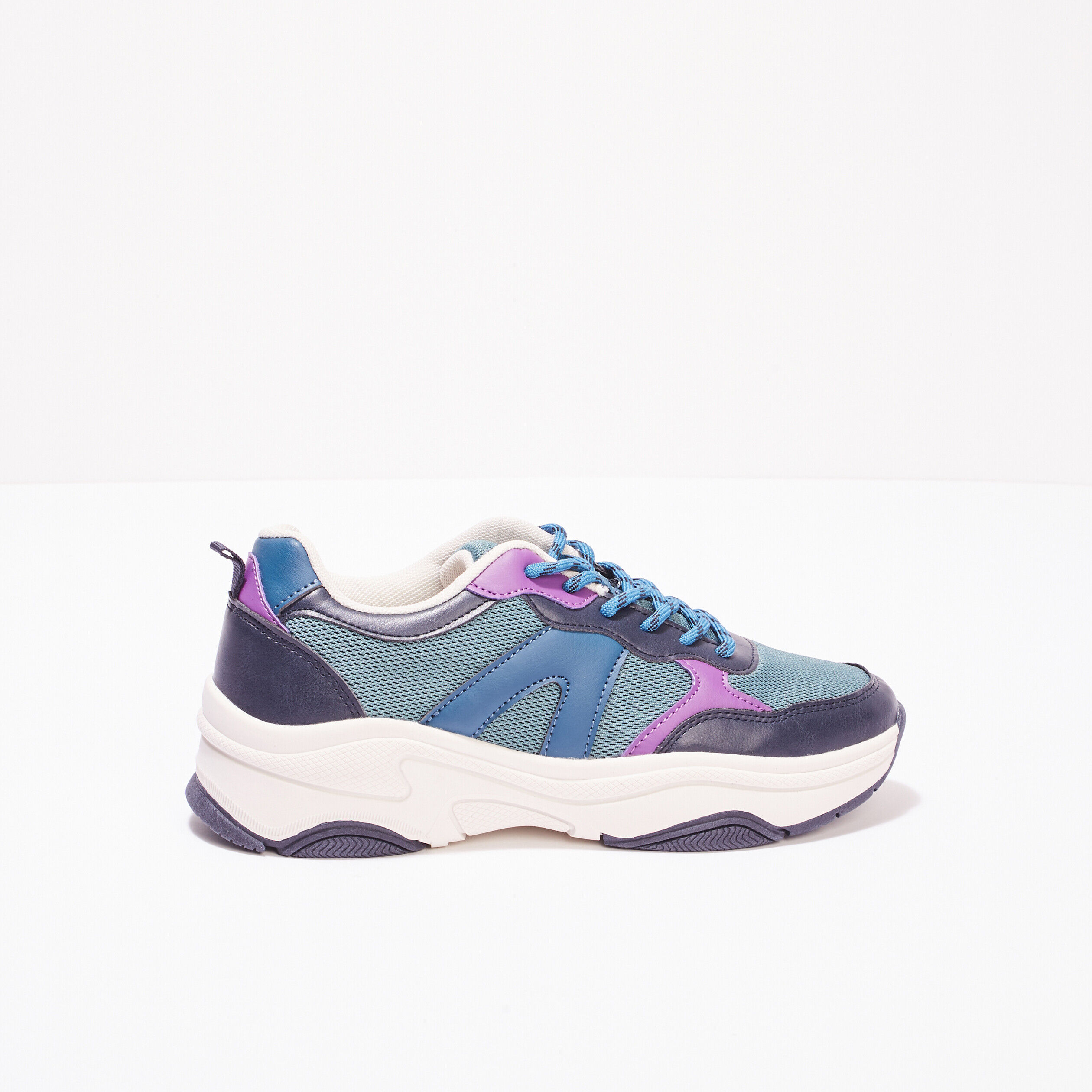 Sneakers à lacets vert foncé femme | Cache Cache