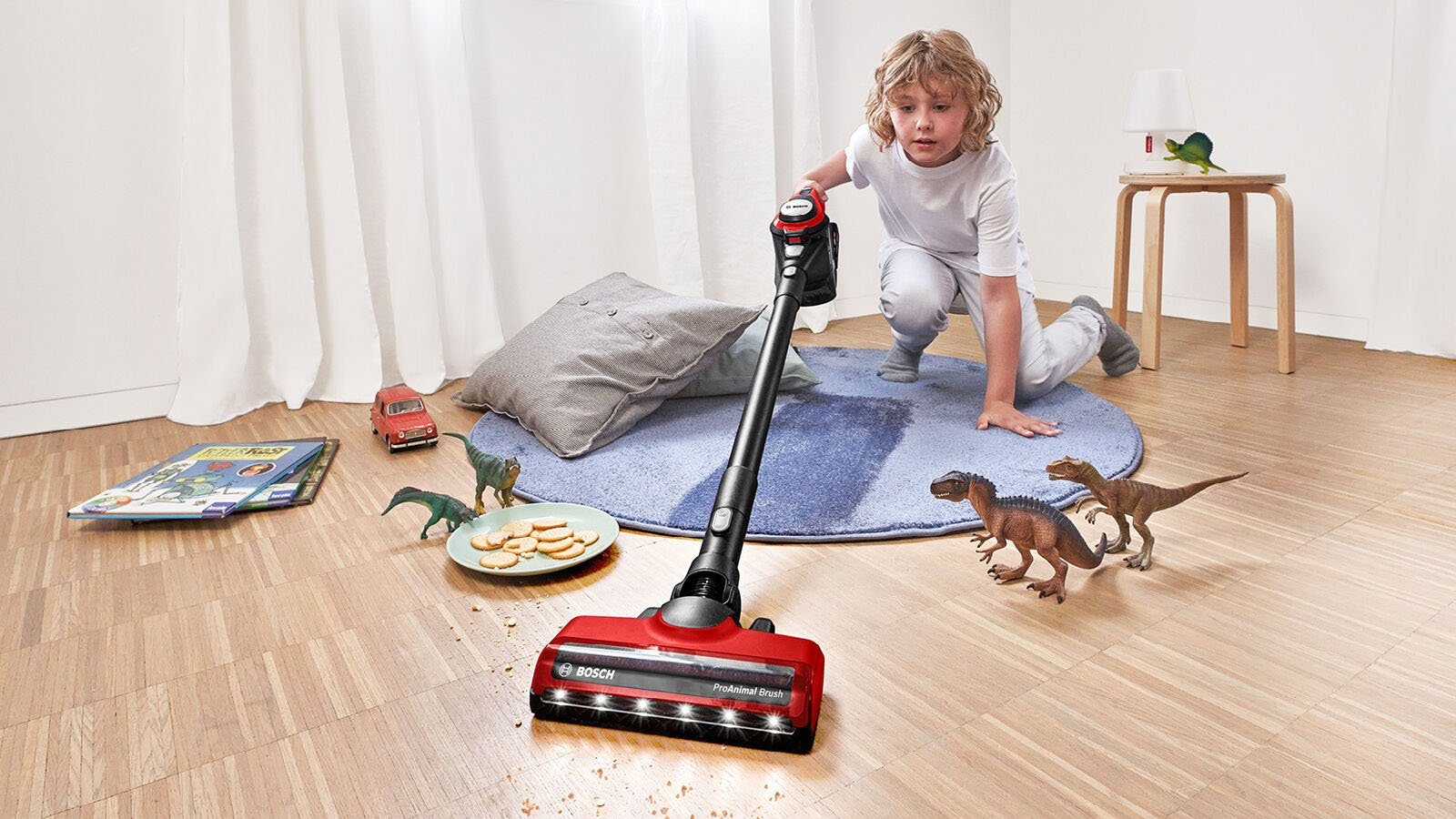 BOSCH Akku-Stielstaubsauger BCS8224PET Unlimited Serie 8 Gen2, beutellos, Ideal für Haustierbesitzer, rot/schwarz