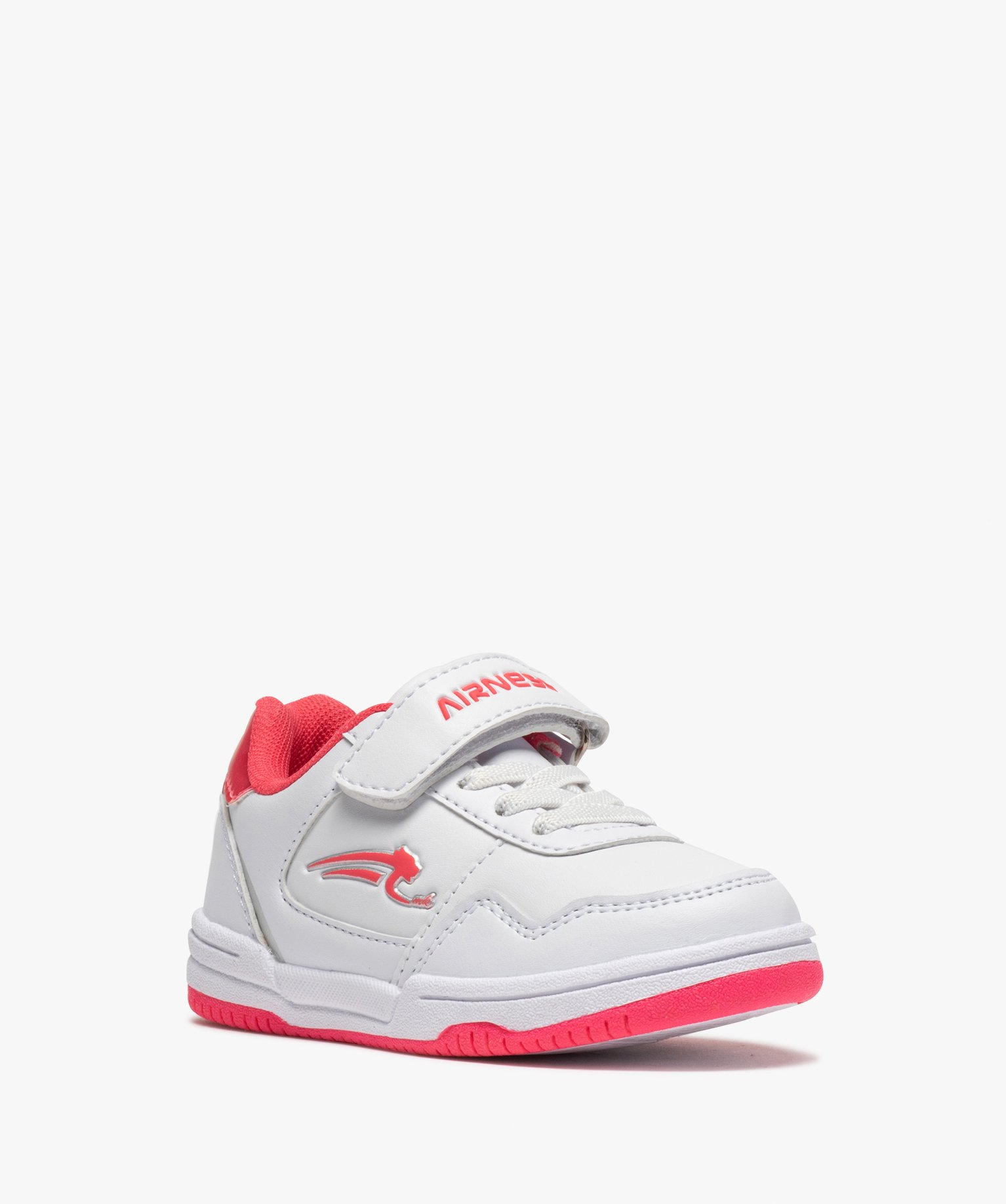 Baskets fille bicolores à lacets et scratch - Airness blanc | GEMO