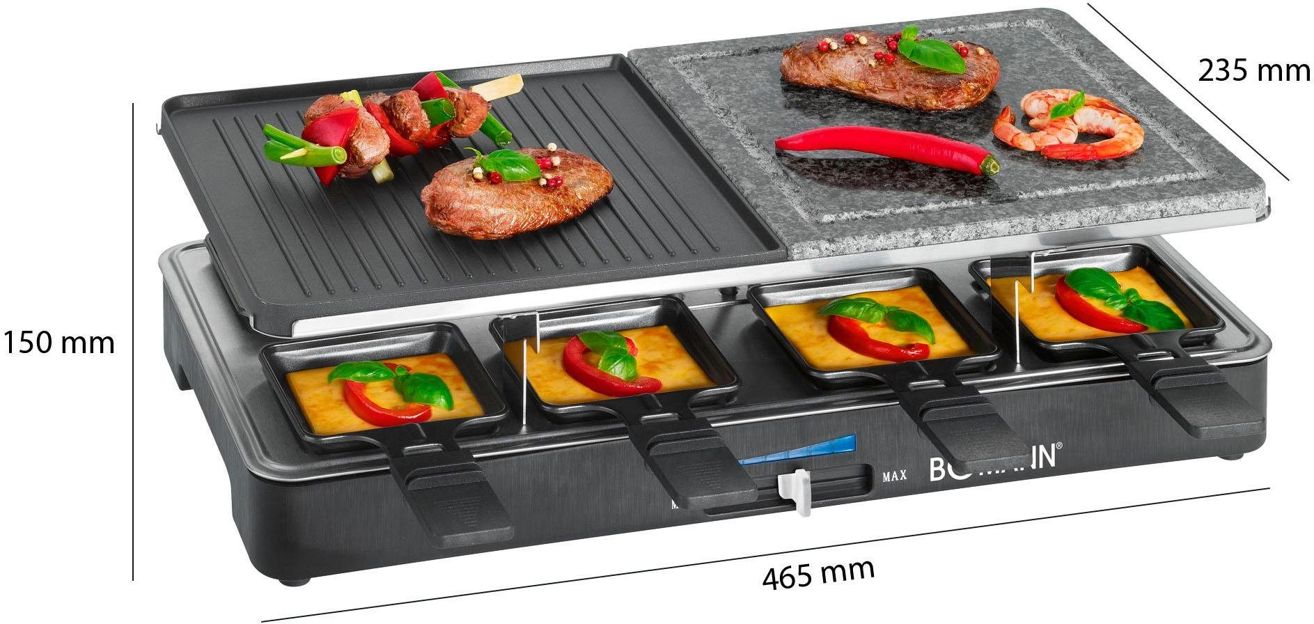 BOMANN Raclette RG 2279 CB, 8 Raclettepfännchen, 1400 W