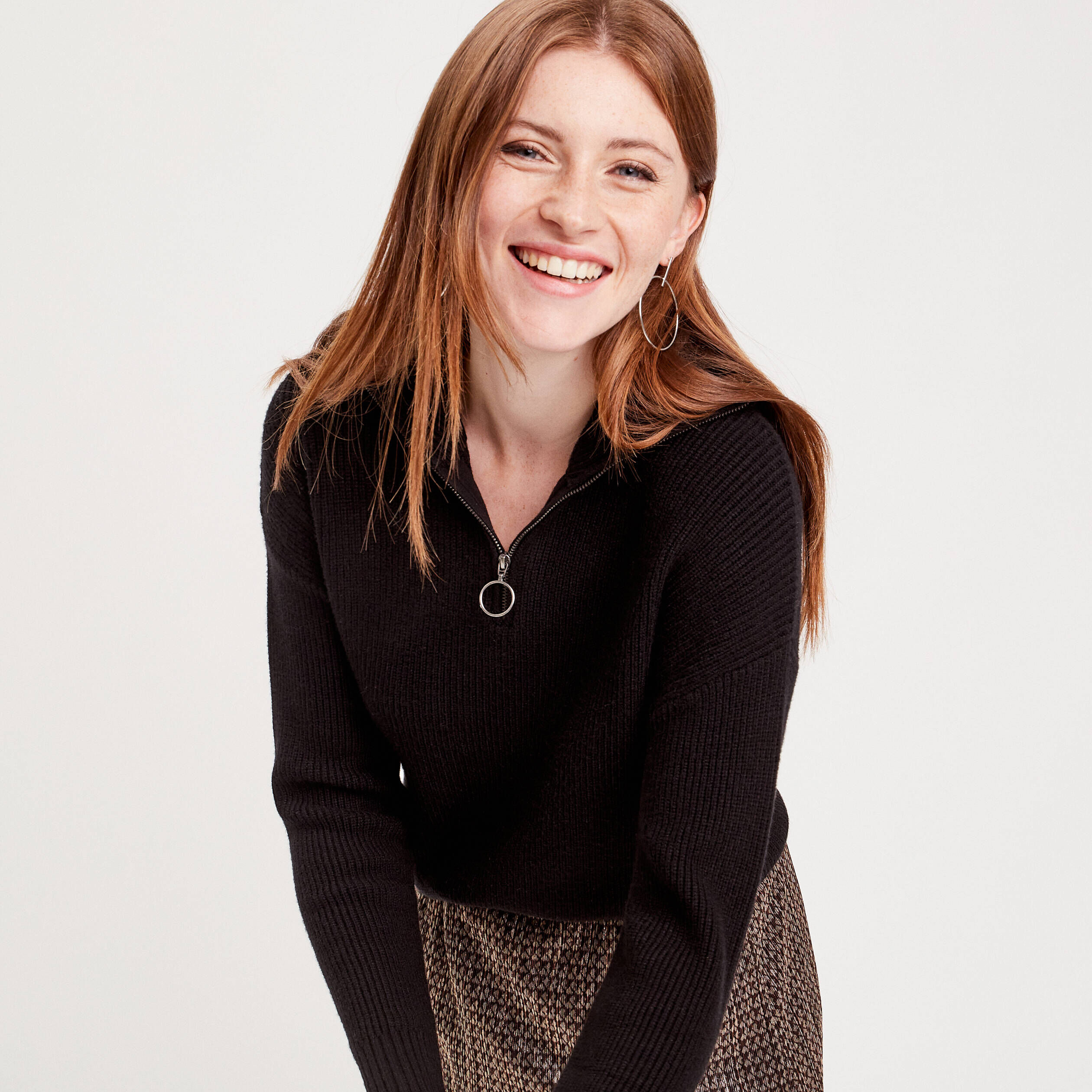 Pull col camionneur noir femme | Cache Cache